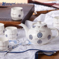 Blue Painting Eastern Style Fine Bone China Personalized Tea Cup Saucer Set